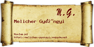 Melicher Gyöngyi névjegykártya