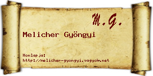 Melicher Gyöngyi névjegykártya