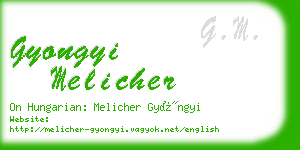 gyongyi melicher business card